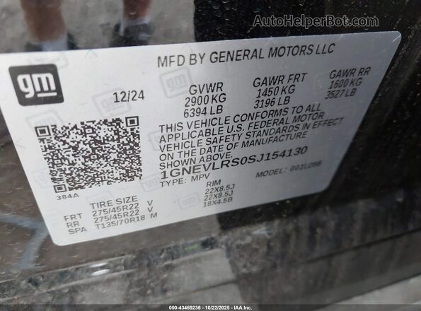1GNEVLRS0SJ154130 2025 CHEVROLET TRAVERSE Black 