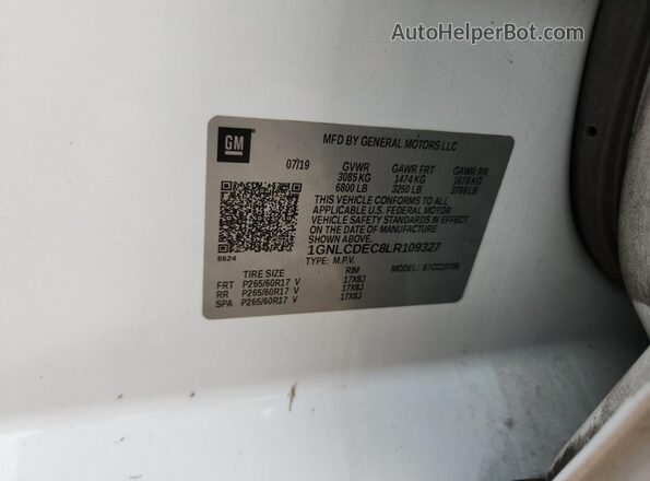 1GNLCDEC8LR109327 2020 CHEVROLET TAHOE White Engine compartment view