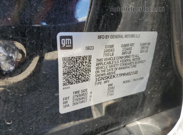 1GNSKEKT7PR482048 2023 CHEVROLET SUBURBAN Черный Панорамный вид салона 360°
