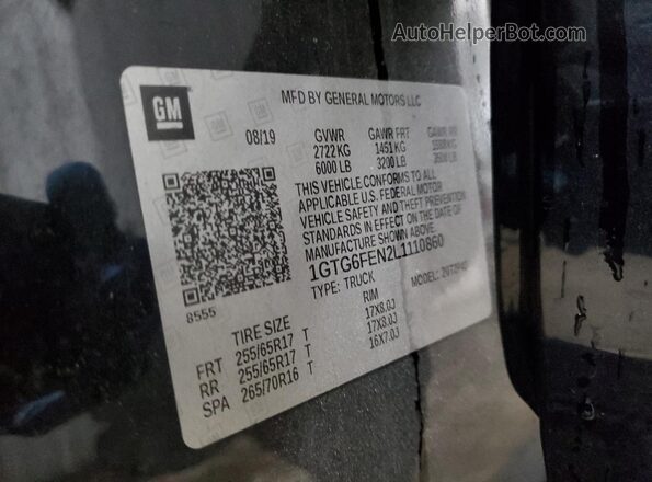 1GTG6FEN2L1110860 2020 GMC CANYON Black VIN sticker view