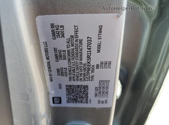 1GTP6EEK5R1147037 2024 GMC CANYON Серебряный 