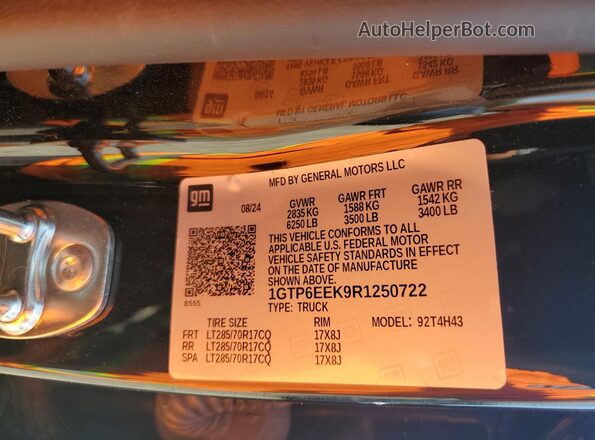 1GTP6EEK9R1250722 2024 GMC CANYON Black Вид підкапотного простору
