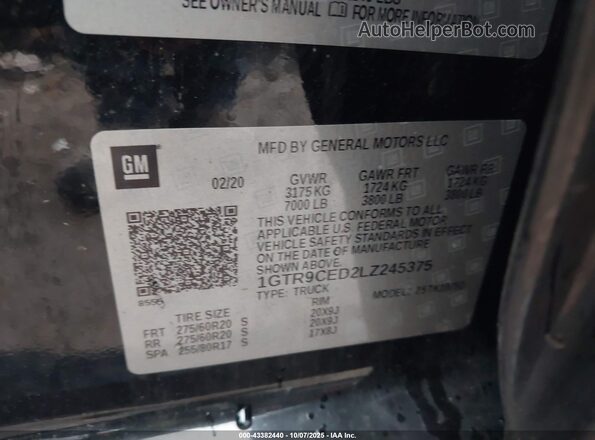 1GTR9CED2LZ245375 2020 GMC SIERRA Black Вид підкапотного простору
