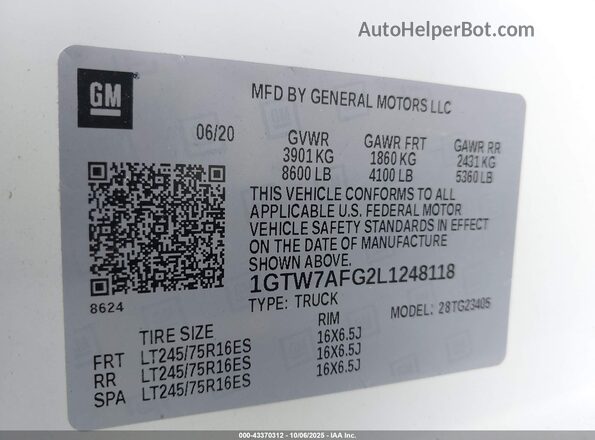 1GTW7AFG2L1248118 2020 GMC SAVANA CARGO Белый Вид подкапотного пространства