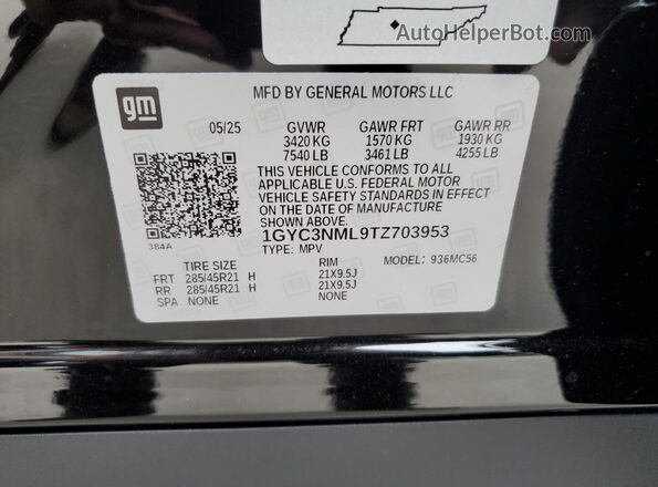 1GYC3NML9TZ703953 2026 CADILLAC VISTIQ Черный Панорамный вид салона 360°