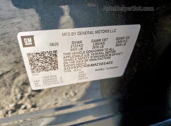 1GYKPCRS4MZ101421 2021 CADILLAC OTHER Gray 