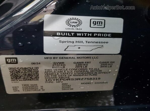 1GYKPDRS3RZ758319 2024 CADILLAC OTHER Blue სალონის 360-გრადუსიანი ხედი