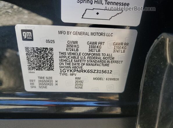 1GYKPNRK6SZ315612 2025 CADILLAC OTHER Black 