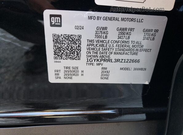 1GYKPRRL3RZ122666 2024 CADILLAC OTHER Black 