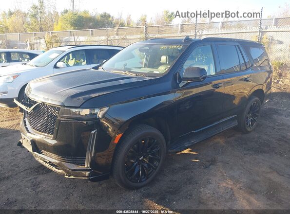 1GYS4EKL0MR213334 2021 CADILLAC ESCALADE Black Առջևի ձախ երեք քառորդ տեսարան