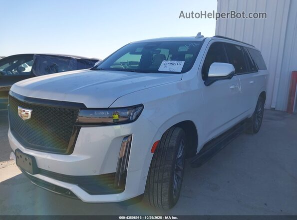 1GYS4PKL2PR144436 2023 CADILLAC ESCALADE White Vista tres cuartos delantera izquierda
