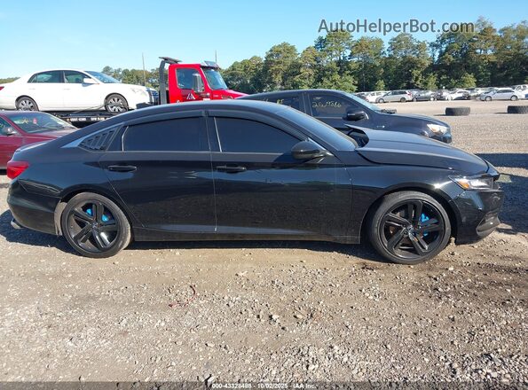 1HGCV1F37LA100425 2020 HONDA ACCORD Black უკანა სალონის ხედი