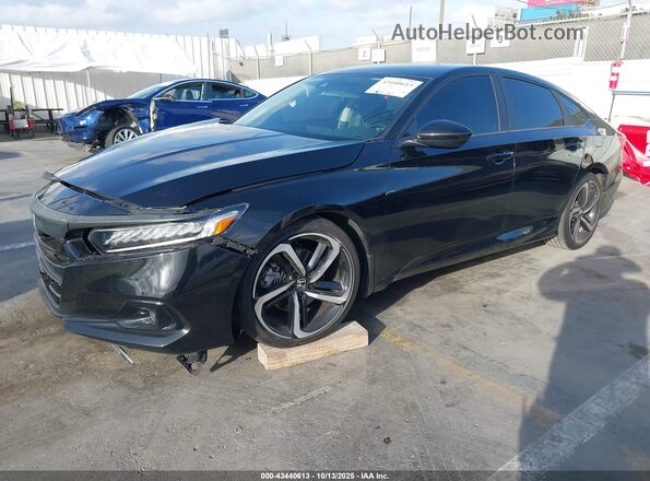 1HGCV1F40NA017494 2022 HONDA ACCORD Black Передня ліва чверть