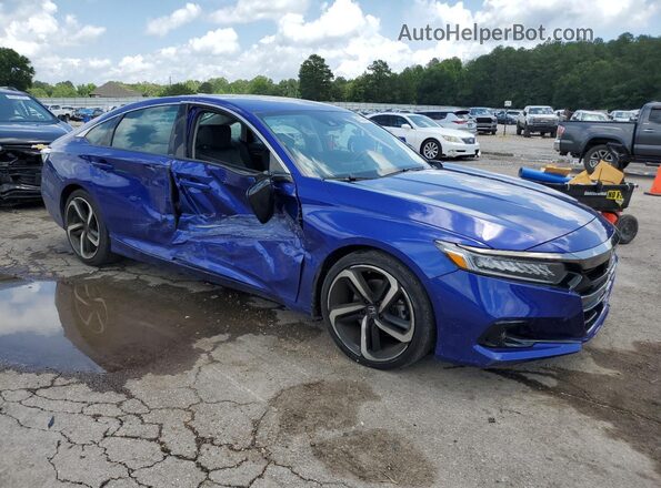 1HGCV1F45NA056310 2022 HONDA ACCORD Синий Передняя правая четверть