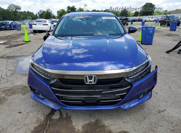 1HGCV1F45NA056310 2022 HONDA ACCORD Синий Вид спереди