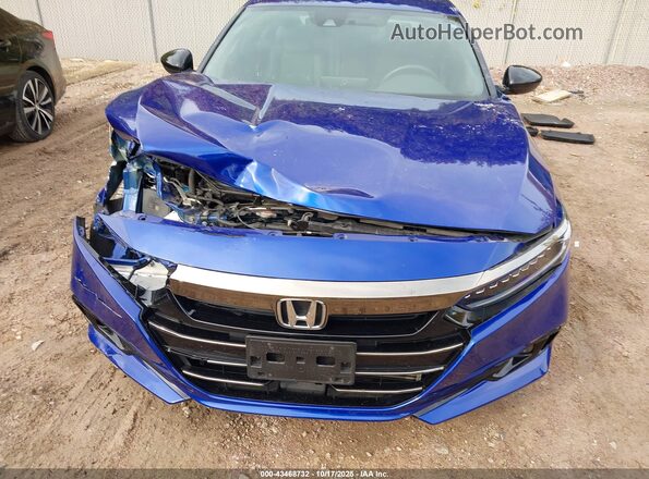 1HGCV2F39NA000948 2022 HONDA ACCORD Синий Вид задней части салона