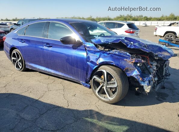 1HGCV3F27NA012481 2022 HONDA ACCORD Синий Передняя правая четверть