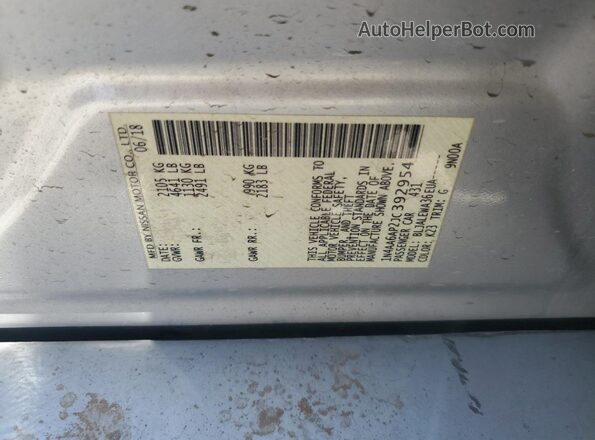 1N4AA6AP2JC392954 2018 NISSAN MAXIMA Silver 