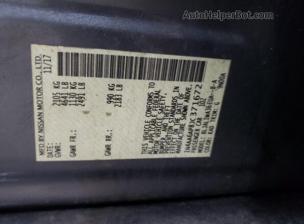 1N4AA6AP8JC371672 2018 NISSAN MAXIMA Charcoal Engine compartment view