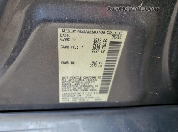 1N4AL3AP1HC112735 2017 NISSAN ALTIMA Gray Вид підкапотного простору