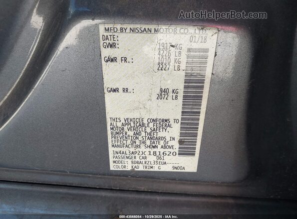 1N4AL3AP2JC181620 2018 NISSAN ALTIMA Gray 