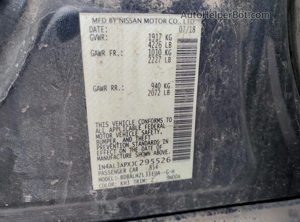 1N4AL3APXJC295526 2018 NISSAN ALTIMA Black Engine compartment view
