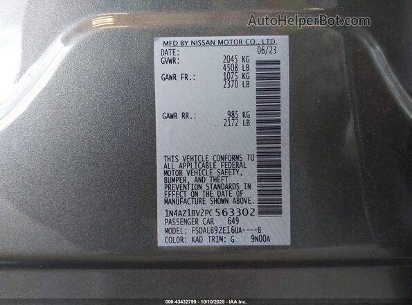 1N4AZ1BV2PC563302 2023 NISSAN LEAF Gray Vista del compartimento del motor