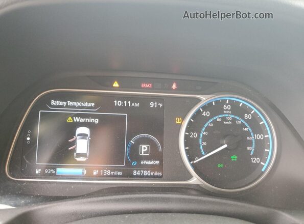 1N4AZ1CP2KC303412 2019 NISSAN LEAF Серый Вид щитка приборов