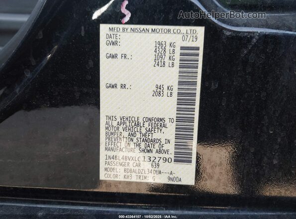 1N4BL4BVXLC132790 2020 NISSAN ALTIMA Black Engine compartment view