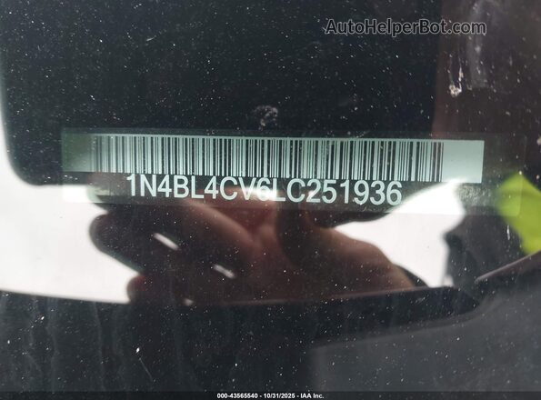 1N4BL4CV6LC251936 2020 NISSAN ALTIMA Красный Вид подкапотного пространства