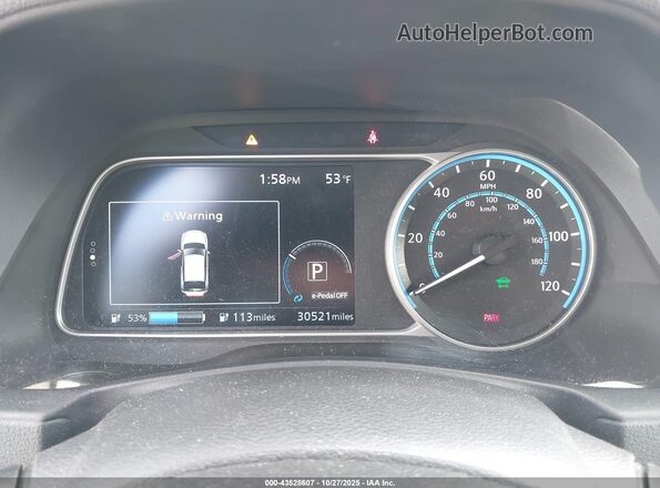 1N4BZ1CP0LC301826 2020 NISSAN LEAF White უკანა სავარძლების ხედი