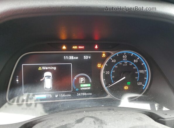 1N4BZ1CP6KC319505 2019 NISSAN LEAF Blue Widok zestawu wskaźników