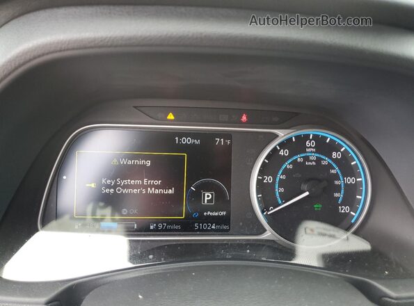 1N4BZ1DP8LC304830 2020 NISSAN LEAF Blue Instrument cluster view