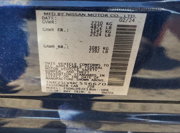 1N4CZ1CV4RC556670 2024 NISSAN LEAF Синий Вид подкапотного пространства