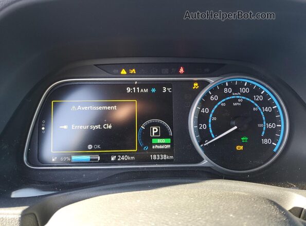 1N4CZ1CV8SC563336 2025 NISSAN LEAF Charcoal Вид щитка приладів