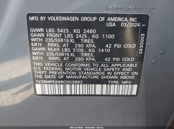 1V2BMPE89RC003882 2024 VOLKSWAGEN ID.4 Gray Engine compartment view