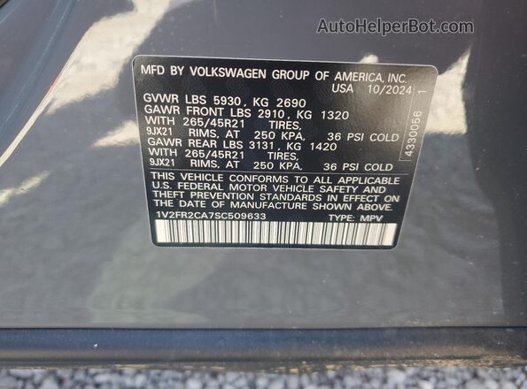 1V2FR2CA7SC509633 2025 VOLKSWAGEN ATLAS Black 