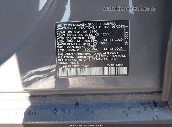 1V2GNPE87PC002424 2023 VOLKSWAGEN ID.4 Gray Շարժիչի բաժամունքի տեսք