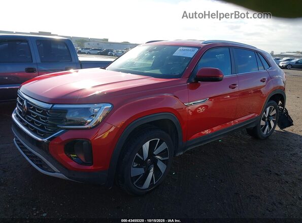 1V2WE2CA2RC240852 2024 VOLKSWAGEN ATLAS Red წინა მარცხენა ხედი სამი მეოთხედიდან