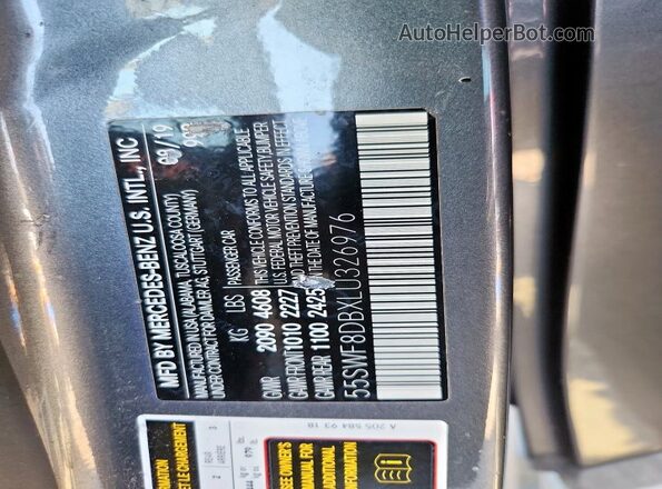 55SWF8DBXLU326976 2020 MERCEDES-BENZ C Gray VIN sticker view