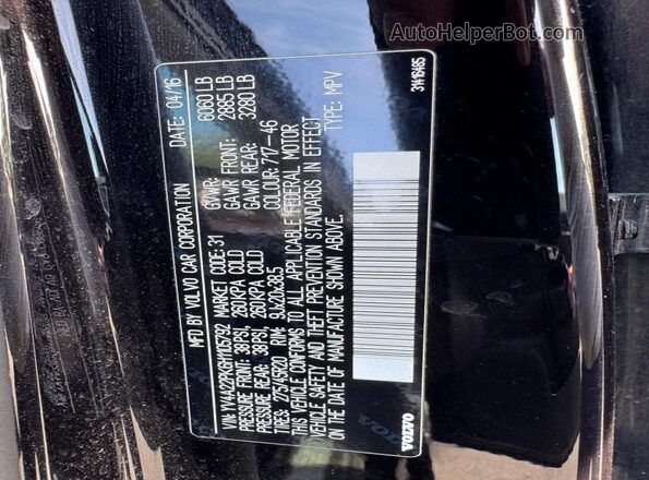 YV4A22PK6H1105792 2017 VOLVO XC90 Black 