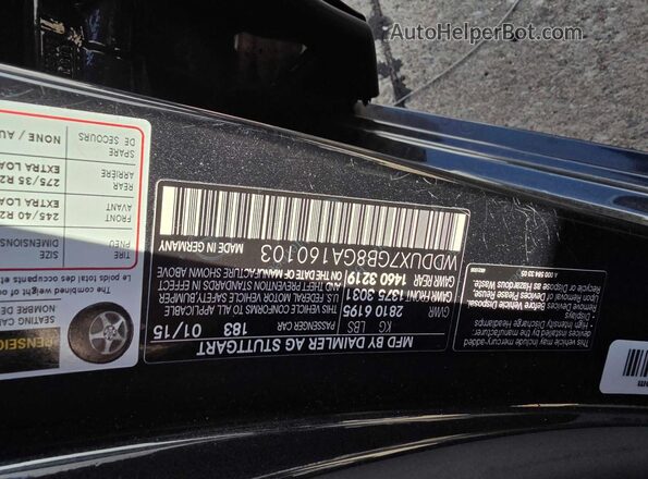 WDDUX7GB8GA160103 2016 MERCEDES-BENZ S Charcoal 