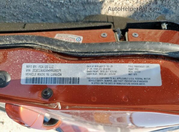 2C3CCAAG4MH538079 2021 CHRYSLER 300 Оранжевый 