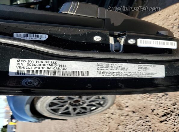 2C3CCABG1MH549863 2021 CHRYSLER 300 Black Vista de la etiqueta del VIN