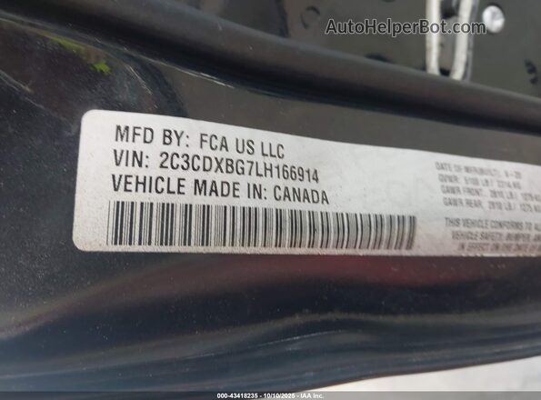 2C3CDXBG7LH166914 2020 DODGE CHARGER Black Շարժիչի բաժամունքի տեսք
