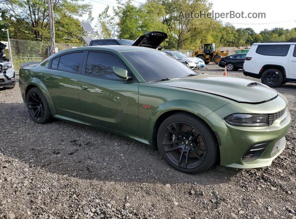 2C3CDXGJ8NH180439 2022 DODGE CHARGER Green Delantero derecho