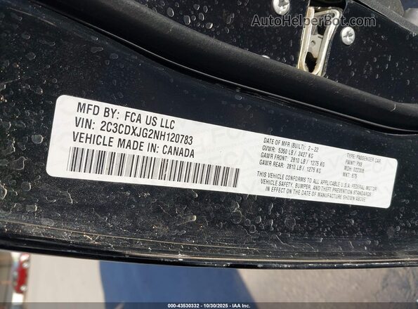 2C3CDXJG2NH120783 2022 DODGE CHARGER Черный Вид подкапотного пространства