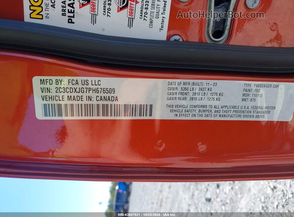 2C3CDXJG7PH676509 2023 DODGE CHARGER Orange 