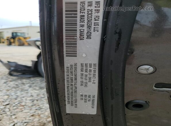 2C3CDZAG5NH142840 2022 DODGE CHALLENGER Charcoal VIN კოდის სტიკერის ხედი