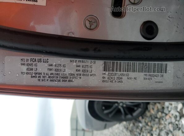2C3CDZBT1JH260163 2018 DODGE CHALLENGER Gray 